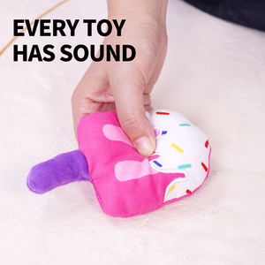 Produttore all'ingrosso Logo personalizzato cigolante gelato cane peluche giocattolo Pet fornitore - Product Image 5