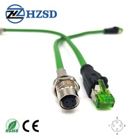 M12 connecteur 4pin D code à RJ45 connecteur Ethernet profinet câble CAT5e Ethernet Industriel