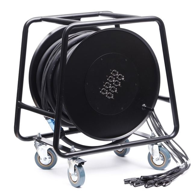 35M 8 Channel Rj45 Cat6 Shield Ethernet Network Snake Cable With Cable Reel Drum For LED Display Screen