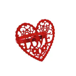 בסיטונאות מחזיק מפיות סגסוגת-ולנטיין של יום מפית טבעות חתונה לב מפית מחזיקי סגסוגת האהבה יום חג מסיבת חתונת שולחן קישוטים