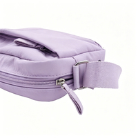 Pochette multifonctionnelle en nylon imperméable, organiseur de rangement portable, sac bandoulière unisexe avec fermeture éclair