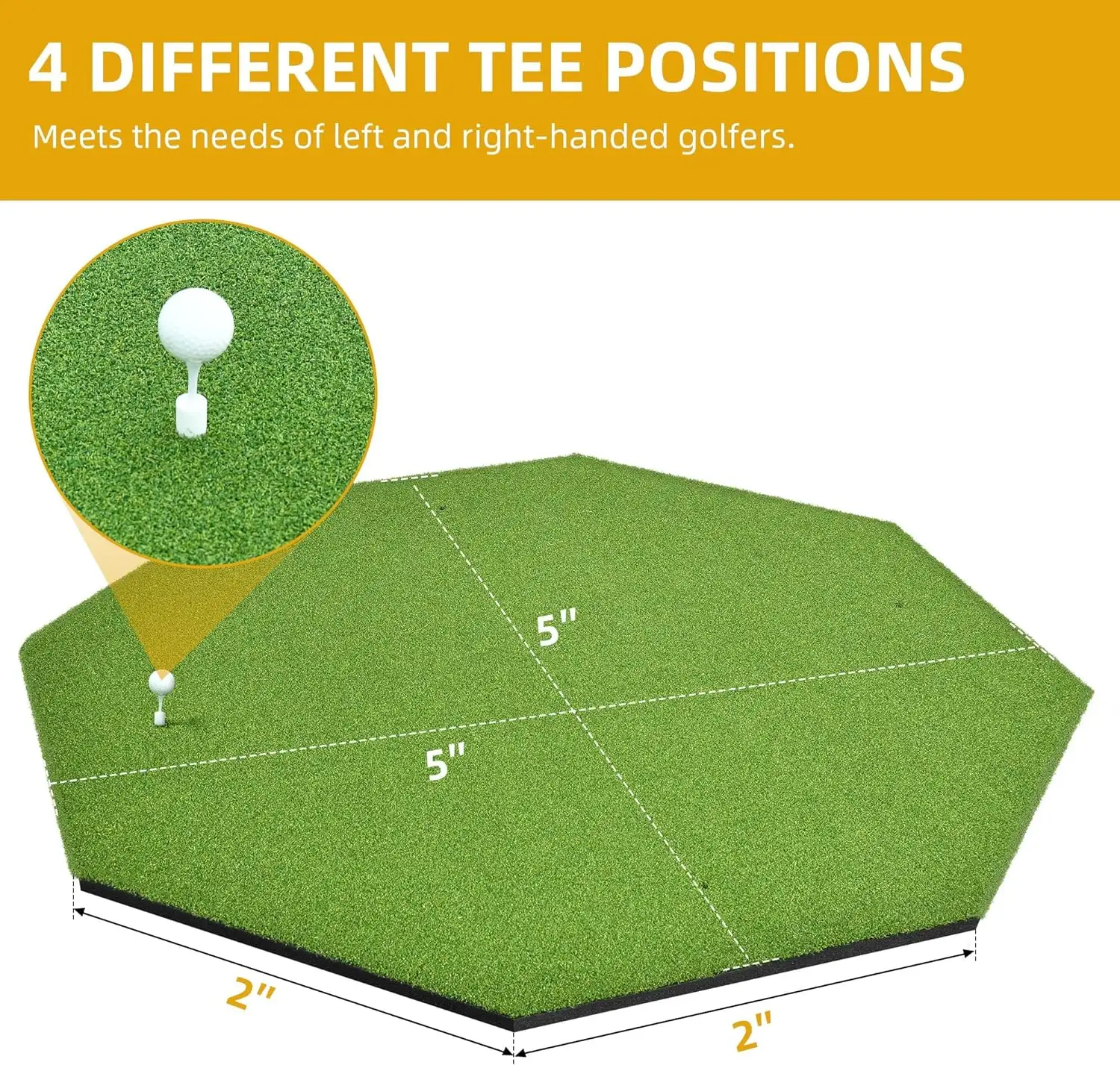 Top-Notch 5x5ft 15MM de espesor césped artificial Octágono Golf golpear Mat antideslizante inferior interior/exterior Putting Green Swing Trainer