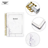 Carnets en métal à double spirale marbrés, personnalisables avec impression, sans date