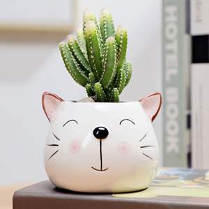Ornements décoratifs modernes minimalistes peints à la main, adorable panda, petit <span class=keywords><strong>pot</strong></span> <span class=keywords><strong>de</strong></span> fleurs pour plantes succulentes vertes - Product Image 4