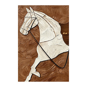 Dafen Village Oil Painting Horse Art Wrapped Canvas Modern Minimalist Living Room Decor <b>Wall</b> Art For Entrance Hall - Product Image 5