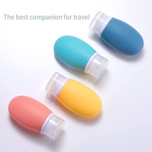 Bouteilles de voyage en silicone anti-fuite, conteneurs approuvés. Flacons de voyage haut de gamme pour shampoing avec ventouses - Product Image 2