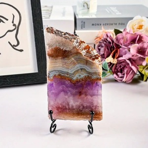 Artisanat en cristal gravé au laser naturel de haute qualité, tranches d'améthyste et d'agate pour la décoration, vente en gros - Product Image 2