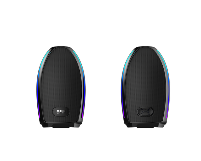 Desktop Dual-Mode Gaming Speakers for PC 11 RGB Lighting Effects Built-in Microphone Plastic Enclosure Compatible with Laptops