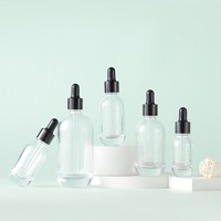 Flacons compte-gouttes en verre vides personnalisés 30ml 50ml avec couvercle scellé pour huiles essentielles, dégradé noir, cosmétiques de luxe, sérigraphie or