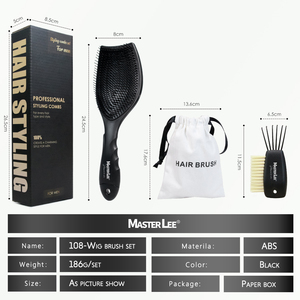 Master Custom Logo Craft Paper Packaging spazzola per capelli strumento per la cura della casa parrucca pulitore e sacchetto di stoffa Kit - Product Image 6