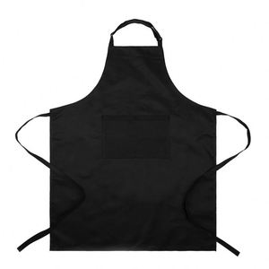 Tablier de cuisine réglable en coton et polyester noir pur avec logo personnalisé pour mariage, fête, vêtements de jardinage homme/femme - Product Image 6