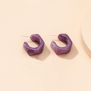 Wholesale Geometric <b>Hoop</b> <b>Earrings</b> Pendientes Vintafe Colorful Candy Acrylic S925 <b>Silver</b> Needle Resin Stud <b>Earrings</b> <b>for</b> <b>Women</b> - Product Image 6