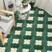 Décoration écologique pour la maison, carreaux de sol autocollants 3D en forme de carreaux de métro verts, autocollants adhésifs pour crédence de cuisine