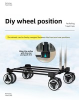 Chariot de transport multifonctionnel et pliable pour animaux de compagnie, grande capacité, pour voiture, poussette d'extérieur pour chiens, cage de voyage pliable pour voiture