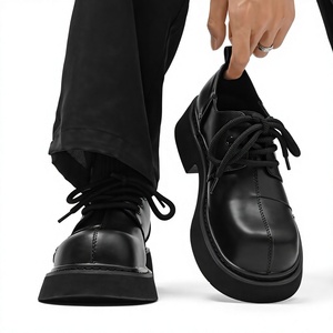 Nouvelle Collection Été 2026 – Chaussures Derby Chunky à Lacets pour Hommes, Semelle Épaisse, Style Hong Kong, Tendance Niche, Décontractées en Cuir avec Motifs Floraux Gravés - Product Image 3