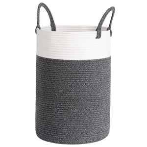 100% coton corde Crochet panier de rangement <span class=keywords><strong>Jute</strong></span> ours <span class=keywords><strong>macramé</strong></span> poignées pépinière blanchisserie bois Style nordique nordique <span class=keywords><strong>macramé</strong></span> paniers - Product Image 1