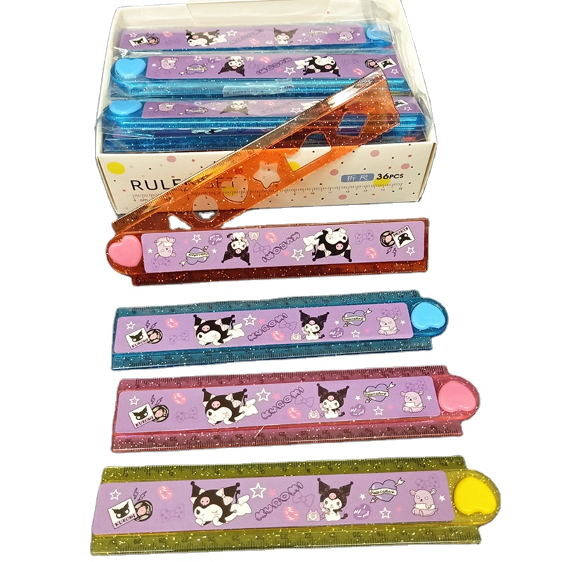 ZG-анимации sanrio любовь складная линейка 30 см и напылением золотистого цвета; Чертежная линейка Kuromi нефрита корицы собака измерительная линейка