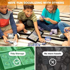 Hcengtriz H217 400 carte PU Poke Mon sport classeur de cartes à collectionner 4 poches TCG porte-<span class=keywords><strong>livre</strong></span> de jeu 50 manches amovibles japon - Product Image 6