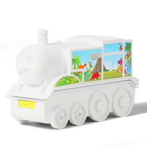 Mini Humidificador con Forma de Tren, 120 ml, Difusor de Aroma Ultrasónico con Alimentación USB para el Hogar, Rosa y Blanco, Personalizable - Product Image 2