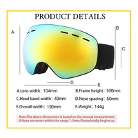 Lunettes de ski RTS Protection CE UV400 lentille polarisée miroir lunettes de ski snowboard lunettes de sports de neige anti-buée OEM logo personnalisé