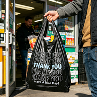 Sacs de courses en plastique grande capacité en gros, sacs T-shirt personnalisés avec logo