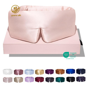 Masque de sommeil personnalisé en soie <span class=keywords><strong>Yasha</strong></span>, sangle réglable en velcro, 19 momme, 100% soie de mûrier, pour dormir et voyager, grande taille, quatre saisons - Product Image 5