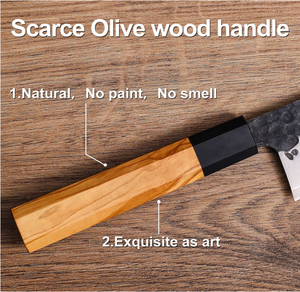 طقم سكاكين الساشيمي اليابانية للنساء من Asiakey مكون من 6 قطع رائعة كقطعة فنية من الفولاذ الدمشقي المقاوم للصدأ AUS-8 - Product Image 3