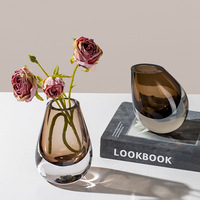 Vase en verre de Murano de Style européen Style Ins Décoration simple Vase de luxe léger Vase décoratif créatif à fleurs