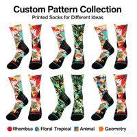 Chaussettes unisexes vierges pour sublimation, en mélange de coton, imprimées sur mesure, motif personnalisé OEM, chaussettes décontractées et sportives pour hommes et femmes