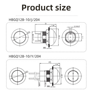 מתגי לחצן פלסטיק IP68 12 מ\\\"מ, לחיצה רגעית, עמידים למים, פתוחים בדרך כלל, עם חוטים לשליטה בידית - Product Image 5