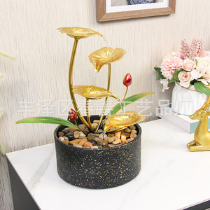 Minimalist Water Flowing Ornament Plastic Iron Electric Desk Decor For Living Room Bedroom Entrance <b>Hall</b> TV <b>Stand</b> - Product Image 3