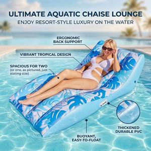 Swimming Float Inflatable Pool Lounger Tropical Floral Print Water Hammock Adult Size Floating Row Summer Beach <b>Sunbed</b> - Product Image 4