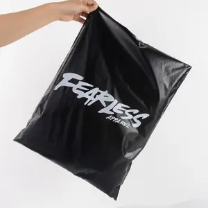 Custom Gold Logo Black Polythene Mailing Bags Logistics Postage Satchels Plastic Shipping Express Courier Delivery Mailer Bags