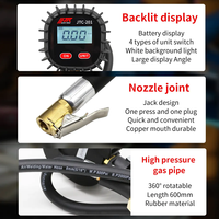 JTC-201 haute précision électronique affichage numérique jauge de pression des pneus ABS gonflage dégonflé métal poignée détecteur voiture vélo
