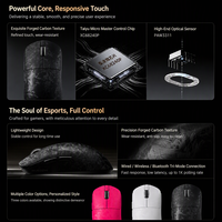 Mouse Gaming BlackJi Snake S3 Ergonomis Wireless/Wired/BT Tiga Mode 6-DPI PAW3311 Tekstur Serat Karbon, Tersedia Grosir