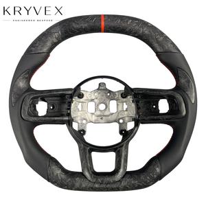 Volante de Fibra de Carbono Forjado Personalizado Kryvex para Jeep Wrangler JL / Gladiator JT 2018-2026, <span class=keywords><strong>Rubicon</strong></span> <span class=keywords><strong>Sahara</strong></span> Sport Unlimited - Product Image 1