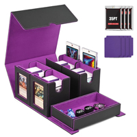 Boîte de rangement pour cartes de jeu de société Commander TCG Magic, en cuir PU moderne, personnalisée en usine, capacité de 400+ cartes à double pochette.
