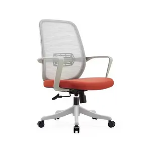 Chaise de bureau ergonomique en maille avec base en nylon et roulettes pour utilisation au bureau d'ordinateur - Product Image 1