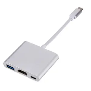 Preço atrativo usb c para hdmi 4k usb3.0 pd 3 em 1, hub tipo c 3 em 1, adaptador para laptop, pc