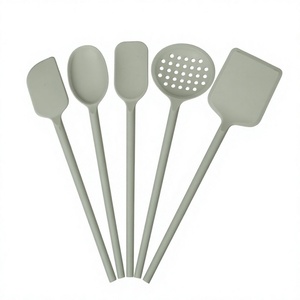 Juego de 5 utensilios de cocina de silicona antiadherentes: espátulas, cucharas, utensilios de cocina, espumadera y raspador - Product Image 1
