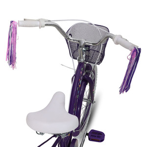 JOYKIE cina produttore 20 pollici viola bambini ragazze bici doppio freno a v <span class=keywords><strong>bicicletta</strong></span> per bambini <span class=keywords><strong>con</strong></span> cestino e sedile posteriore - Product Image 3