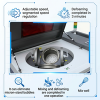 Extracteur de mousse planétaire réglable à vide haute vitesse -100KPA avec pompe PLC, capacité 3000g*2 pour silicone à 1 million de viscosité