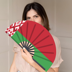 Abanicos Plegables de Bambú con la Bandera de Bielorrusia al por Mayor, Abanico de Mano para Carnaval, Boda, Festival, Fiesta, Agencia de Viajes - Product Image 5