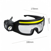 Nouvelles lunettes compactes à LED COB, lampe frontale rechargeable avec capteur, lumière d'avertissement rouge et bleue pour les situations d'urgence et les travaux en extérieur