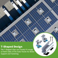 Fixation pour rail en acier profilé en C Unistrut, pince intermédiaire pour rail en acier profilé en C, et embouts réglables pour l'installation de cadres solaires