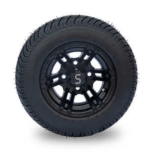 Neumático SRGCTW-102 para Carro de Golf 205/50-10 de 4 Capas y Conjunto de Rueda de 10 Pulgadas en Negro Brillante y Negro Mate - Product Image 5