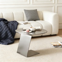 Table ronde simple en acier inoxydable, style industriel de luxe léger, tendance et créative, pour balcon, café ou glacier commercial