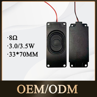 Driver Speaker Persegi 33*70mm 8 Ohm 3W IP67 Tahan Air Komponen Audio Kotak Daya Tinggi