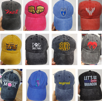 Cappellini da Baseball Wins Flying a 6 Pannelli, Non Strutturati, in Cotone Lavato, Stile Vintage, con Logo Personalizzato Ricamato