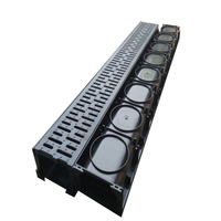 Égouttoir long à crépine linéaire moderne avec grille galvanisée PP poli et zinc Canal de drainage pour salle de bain et cuisine